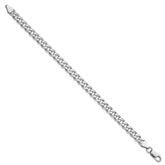 Sterling Silver Rhodium-plated 6.5mm Curb Chain
